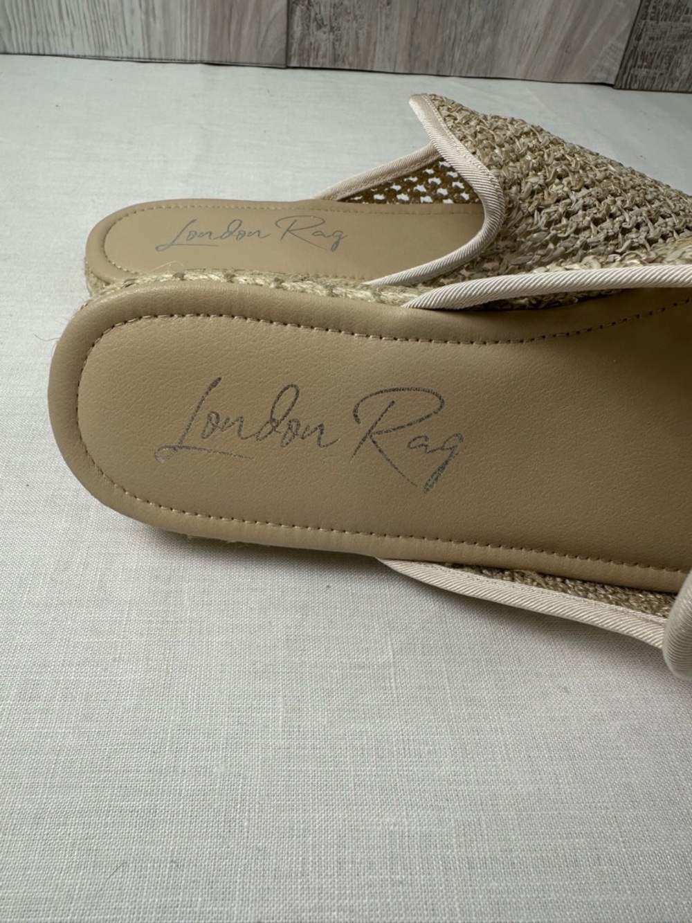Braided Slip-On Mules in Beige - Picture 2 of 7